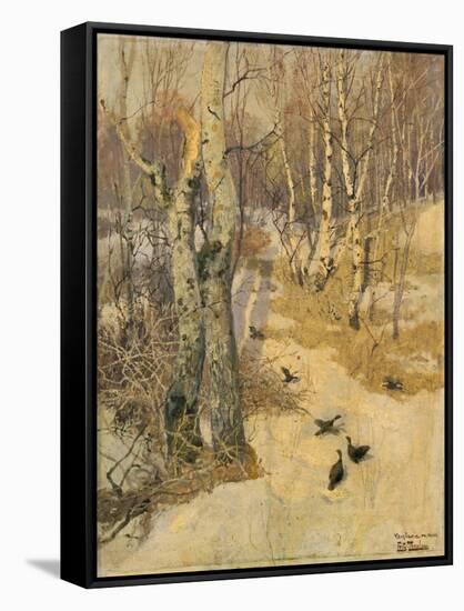 Woods Covered with Snow, 19th Century-Frits Thaulow-Framed Stretched Canvas
