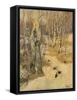 Woods Covered with Snow, 19th Century-Frits Thaulow-Framed Stretched Canvas