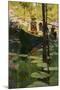 Woodsmen in Canoes Floating on a Tranquil River, circa 1900-null-Mounted Giclee Print