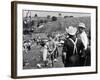 Woodstock, Farmer Max Yasgur Looks On As His Grounds Are Used For Woodstock Festival, 1970-null-Framed Photo