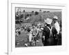 Woodstock, Farmer Max Yasgur Looks On As His Grounds Are Used For Woodstock Festival, 1970-null-Framed Photo