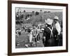 Woodstock, Farmer Max Yasgur Looks On As His Grounds Are Used For Woodstock Festival, 1970-null-Framed Photo