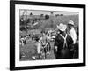 Woodstock, Farmer Max Yasgur Looks On As His Grounds Are Used For Woodstock Festival, 1970-null-Framed Photo