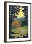 Woodstock, New York - Cabin Scene-Lantern Press-Framed Art Print