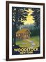 Woodstock, New York - Cabin Scene-Lantern Press-Framed Art Print