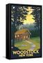 Woodstock, New York - Cabin Scene-Lantern Press-Framed Stretched Canvas