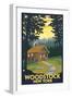 Woodstock, New York - Cabin Scene-Lantern Press-Framed Art Print