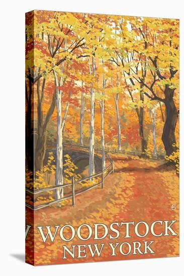 Woodstock, New York - Fall Colors Scene-Lantern Press-Stretched Canvas