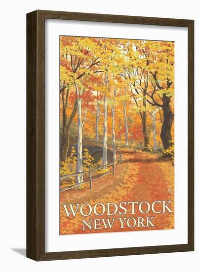 Woodstock, New York - Fall Colors Scene-Lantern Press-Framed Art Print