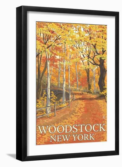 Woodstock, New York - Fall Colors Scene-Lantern Press-Framed Art Print