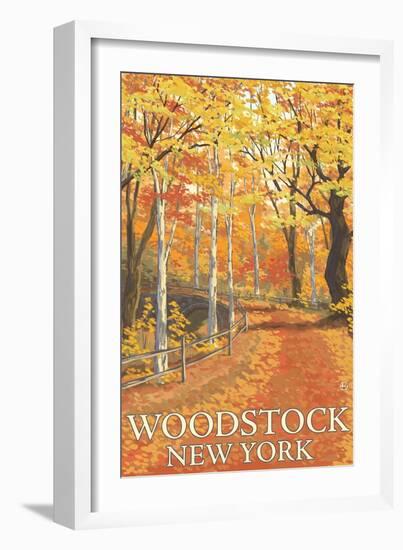 Woodstock, New York - Fall Colors Scene-Lantern Press-Framed Art Print