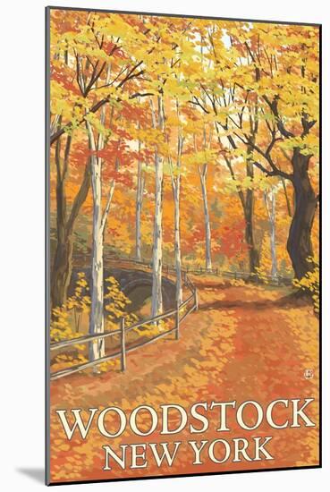 Woodstock, New York - Fall Colors Scene-Lantern Press-Mounted Art Print