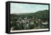 Woodstock, Vermont, Aerial View of the Town Showing the Woodstock Inn-Lantern Press-Framed Stretched Canvas