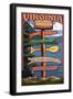 Woodstock, Virginia - Destination Signpost-Lantern Press-Framed Art Print