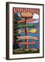 Woodstock, Virginia - Destination Signpost-Lantern Press-Framed Art Print