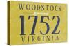 Woodstock, Virginia - Establish Date (Blue on Yellow)-Lantern Press-Stretched Canvas