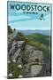 Woodstock, Virginia - Hikers and Hawk-Lantern Press-Mounted Art Print