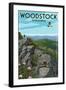 Woodstock, Virginia - Hikers and Hawk-Lantern Press-Framed Art Print