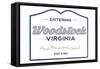 Woodstock, Virginia - Now Enterting (blue)-Lantern Press-Framed Stretched Canvas