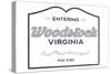 Woodstock, Virginia - Now Enterting (blue)-Lantern Press-Stretched Canvas