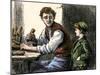 Woodworker Showing Young Boy His Tools and Techniques-null-Mounted Giclee Print