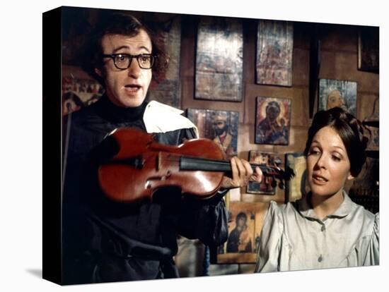 Woody Allen and Diane Keaton LOVE AND DEATH, 1975 directed by Woody Allen (photo)-null-Stretched Canvas