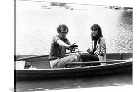 Woody Allen and Diane Keaton MANHATTAN, 1979 directed by Woody Allen (b/w photo)-null-Stretched Canvas