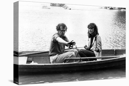 Woody Allen and Diane Keaton MANHATTAN, 1979 directed by Woody Allen (b/w photo)-null-Stretched Canvas