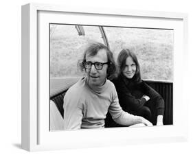 Woody Allen and Diane Keaton SLEEPERS, 1973 directed by Woody Allen (b/w photo)-null-Framed Photo