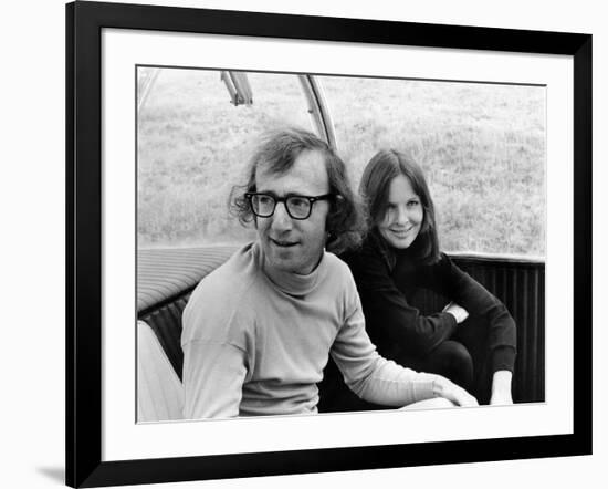 Woody Allen and Diane Keaton SLEEPERS, 1973 directed by Woody Allen (b/w photo)-null-Framed Photo