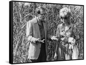 Woody Allen and Mia Farrow BROADWAY DANNY ROSE, 1984 directed by Woody Allen (b/w photo)-null-Framed Stretched Canvas