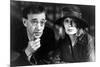 Woody Allen and Mia Farrow SHADOWS AND FOG, 1997 directed by Woody Allen (b/w photo)-null-Mounted Photo