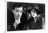 Woody Allen and Mia Farrow SHADOWS AND FOG, 1997 directed by Woody Allen (b/w photo)-null-Framed Photo