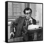 Woody Allen THE FRONT, 1976 directed by MARTIN RITT (b/w photo)-null-Framed Stretched Canvas