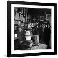 Woody Guthrie Playing in McSorley's Pub-Eric Schaal-Framed Premium Photographic Print