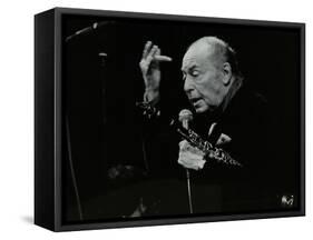 Woody Herman on Stage at the Forum Theatre, Hatfield, Hertfordshire, 24 May 1983-Denis Williams-Framed Stretched Canvas