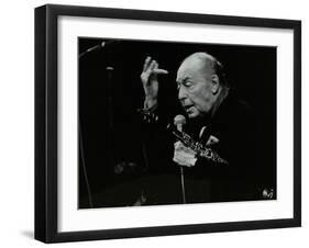 Woody Herman on Stage at the Forum Theatre, Hatfield, Hertfordshire, 24 May 1983-Denis Williams-Framed Photographic Print