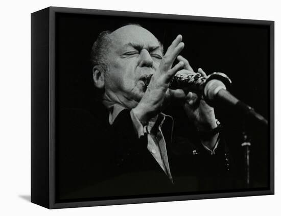 Woody Herman Playing His Clarinet at the Forum Theatre, Hatfield, Hertfordshire, 24 May 1983-Denis Williams-Framed Stretched Canvas