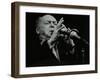 Woody Herman Playing His Clarinet at the Forum Theatre, Hatfield, Hertfordshire, 24 May 1983-Denis Williams-Framed Photographic Print