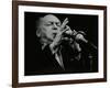 Woody Herman Playing His Clarinet at the Forum Theatre, Hatfield, Hertfordshire, 24 May 1983-Denis Williams-Framed Photographic Print