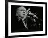 Woody Herman Playing His Clarinet at the Forum Theatre, Hatfield, Hertfordshire, 24 May 1983-Denis Williams-Framed Photographic Print