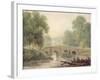 Woody Landscape with a Stone Bridge over a River-George The Younger Barret-Framed Giclee Print