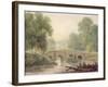 Woody Landscape with a Stone Bridge over a River-George The Younger Barret-Framed Giclee Print