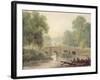 Woody Landscape with a Stone Bridge over a River-George The Younger Barret-Framed Giclee Print