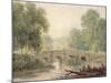 Woody Landscape with a Stone Bridge over a River-George The Younger Barret-Mounted Giclee Print