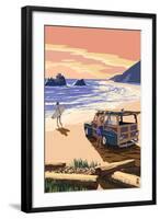 Woody on Beach-Lantern Press-Framed Art Print