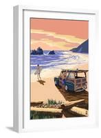 Woody on Beach-Lantern Press-Framed Art Print