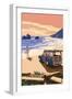 Woody on Beach-Lantern Press-Framed Art Print