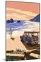 Woody on Beach-Lantern Press-Mounted Art Print