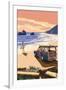 Woody on Beach-Lantern Press-Framed Art Print